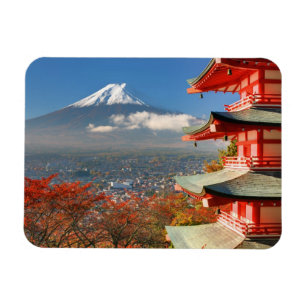 Mt. Fuji viewed from behind Chureito Pagoda Magnet
