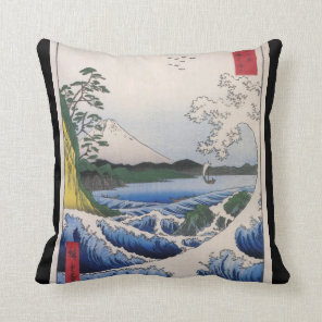 Mt. Fuji viewed from water circa 1800's Throw Pillow
