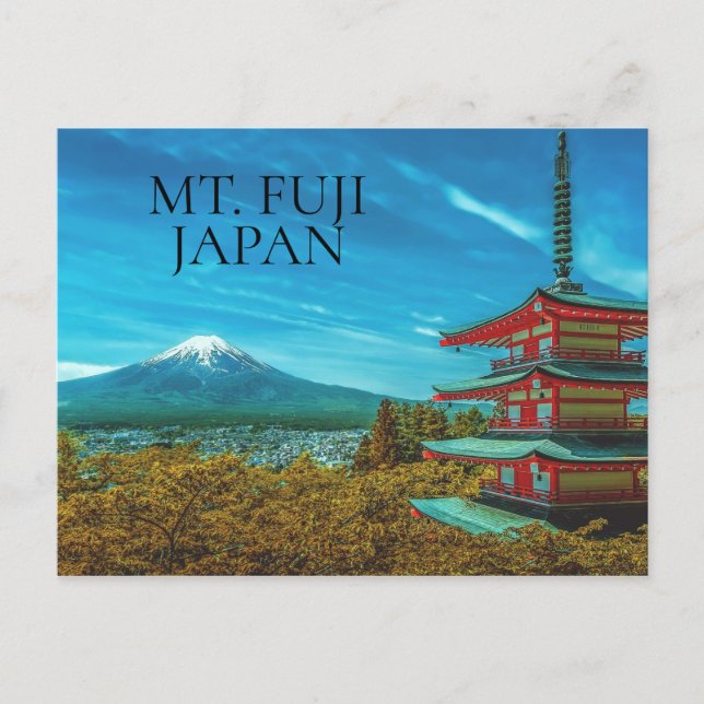 Mt. Fuji Volcano Japan Pagoda Postcard (Front)