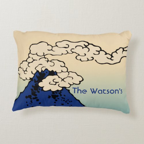Mt. Fuji with Clouds Add Your Name Accent Pillow