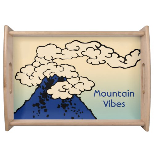 Mt. Fuji with Clouds Add Your Name Serving Tray