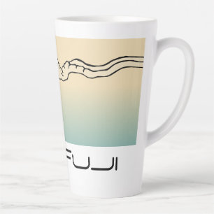 Mt. Fuji with Clouds Landscape  Latte Mug