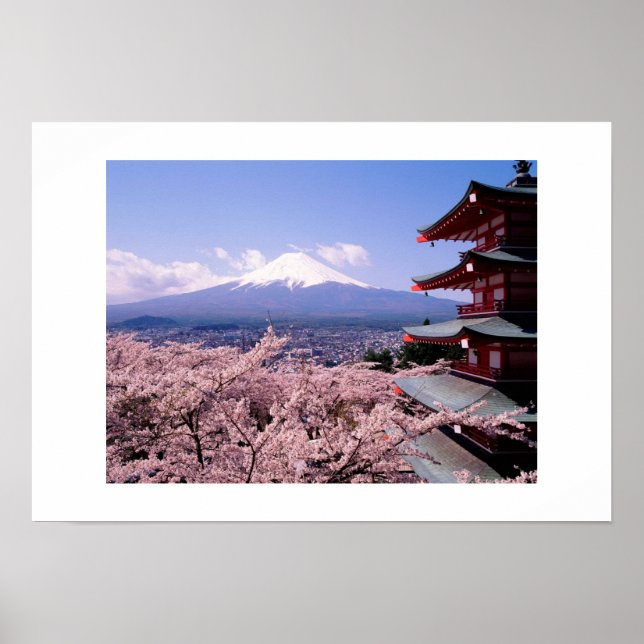 Mt Fuki with Sakura Poster (Front)