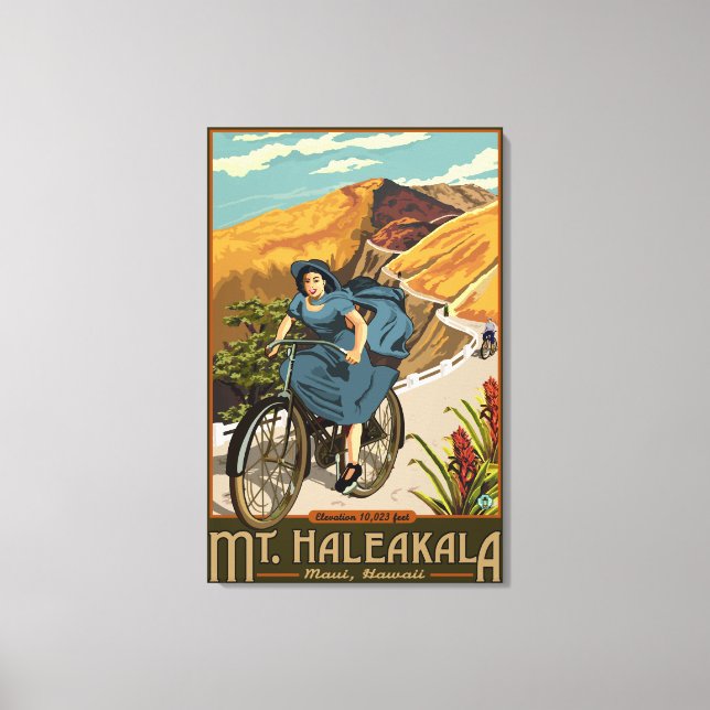 Mt. Haleakala Bicycle Rides Hawaii Canvas Print (Front)