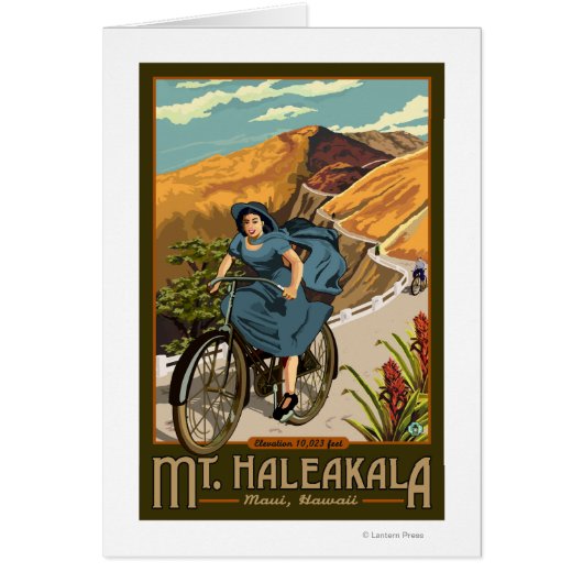 Mt. Haleakala Bicycle Rides Hawaii Cards (Front)