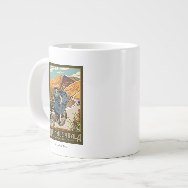 Mt. Haleakala Bicycle Rides Hawaii Giant Coffee Mug (Front Left)