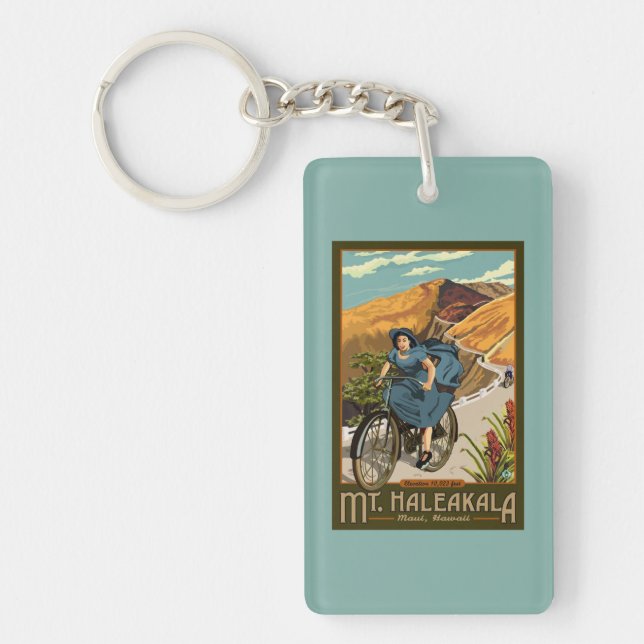 Mt. Haleakala Bicycle Rides Hawaii Keychain (Front)