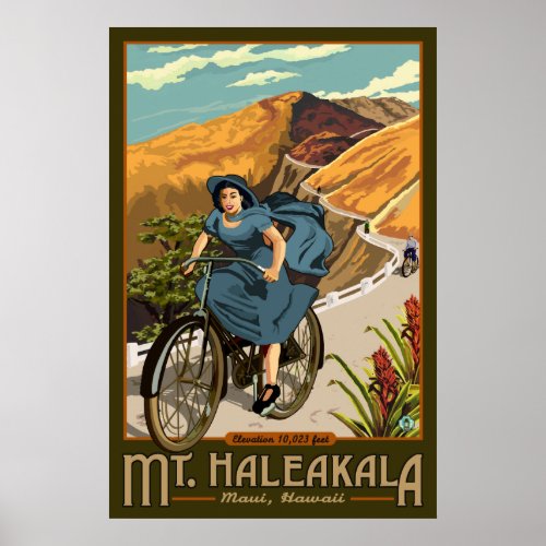 Mt Haleakala Bicycle Rides Hawaii Poster