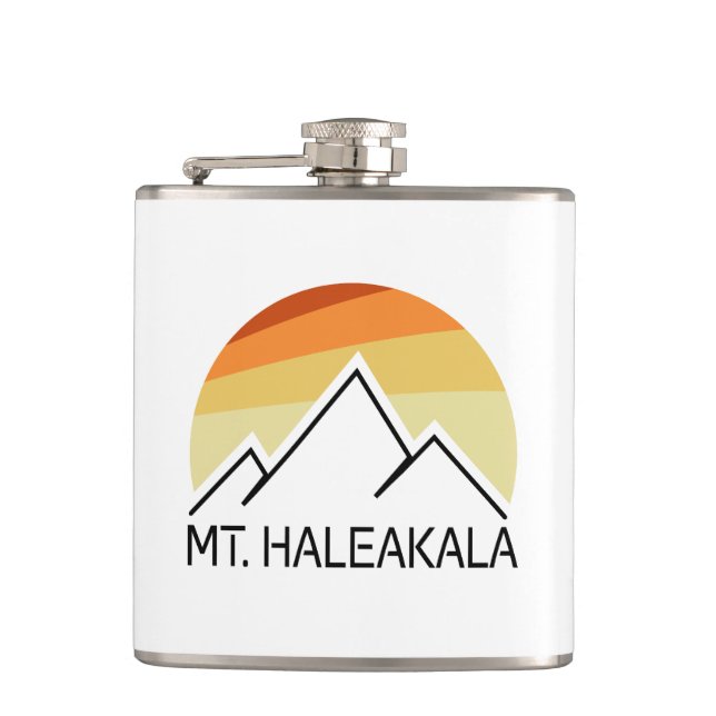 Mt. Haleakala Retro Flask (Front)