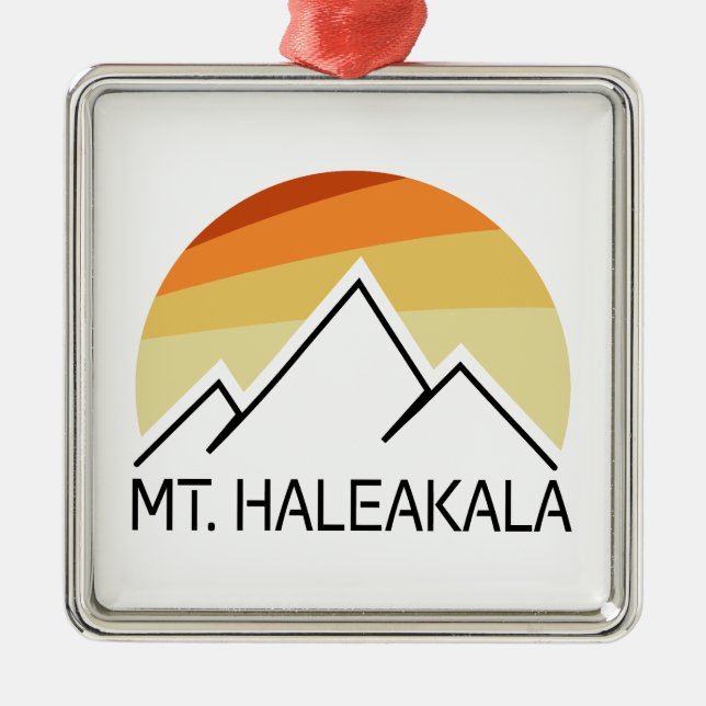Mt. Haleakala Retro Metal Ornament (Front)