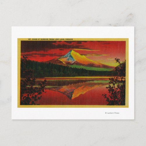 Mt Hood at Sunrise from Lost Lake Oregon Postcard