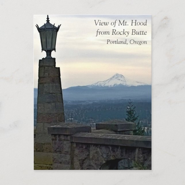 Mt. Hood from Rocky Butte, Portland, Oregon Postcard (Front)