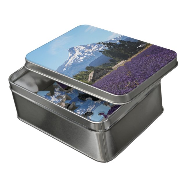 Mt Hood Lavender Fields Jigsaw Puzzle (Lid Open)