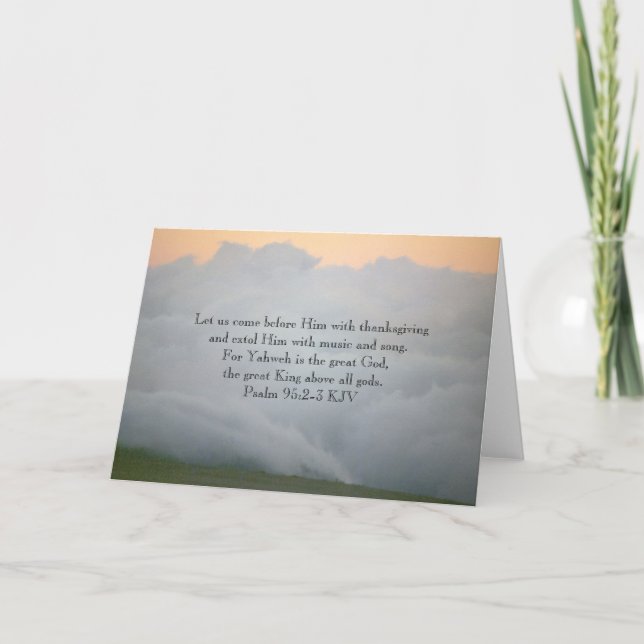 Mt. Hood, Oregon and Psalm 95:2-3 Holiday Card (Front)