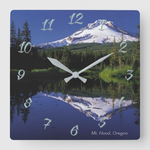 Mt Hood Oregon Square Wall Clock