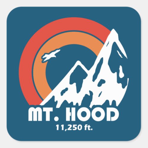 Mt Hood Oregon Sun Eagle Square Sticker