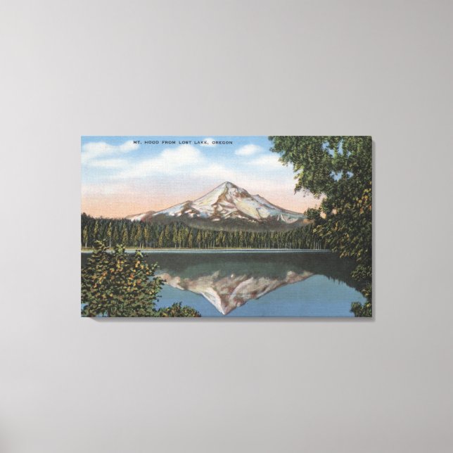 Mt. Hood, Oregon - View of Mountain from Lost 2 Canvas Print (Front)