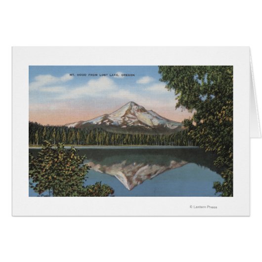 Mt. Hood, Oregon - View of Mountain from Lost Cards (Front Horizontal)