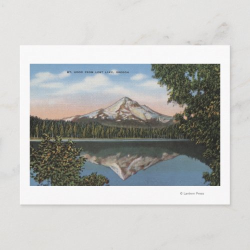 Mt Hood Oregon _ View of Mountain from Lost Postcard