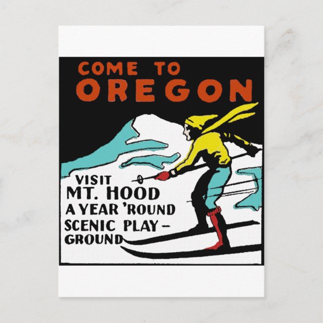MT. HOOD OREGON - VINTAGE TRAVEL POSTCARD (Front)