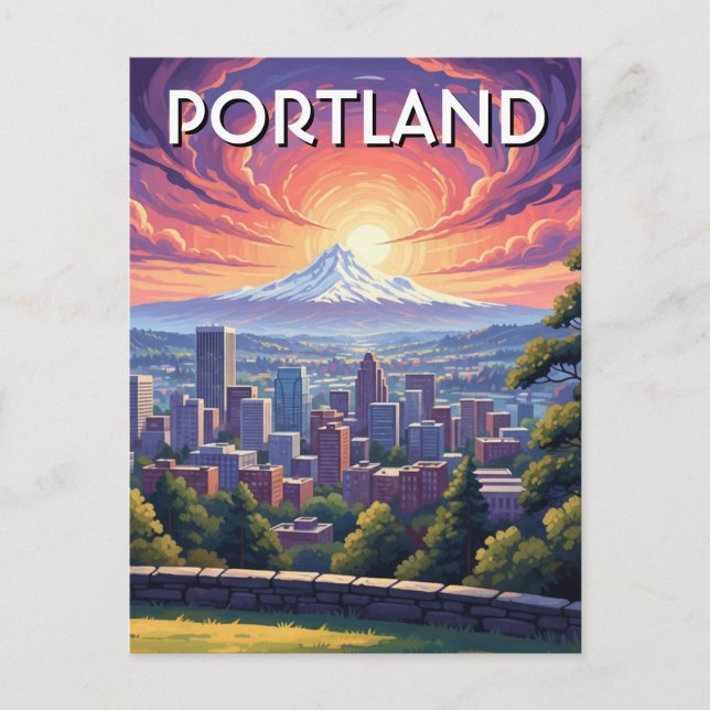 Mt Hood Portland Oregon Postcard (Front)