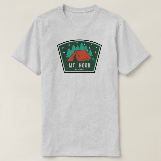 Mt. Hood Wilderness Oregon Camping T-Shirt (Design Front)