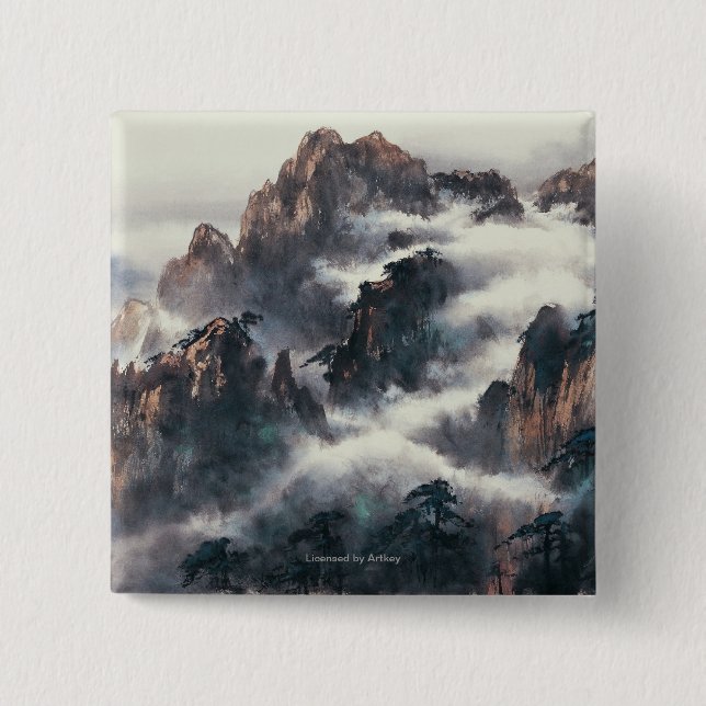 MT. HUANG SHAN PINBACK BUTTON (Front)
