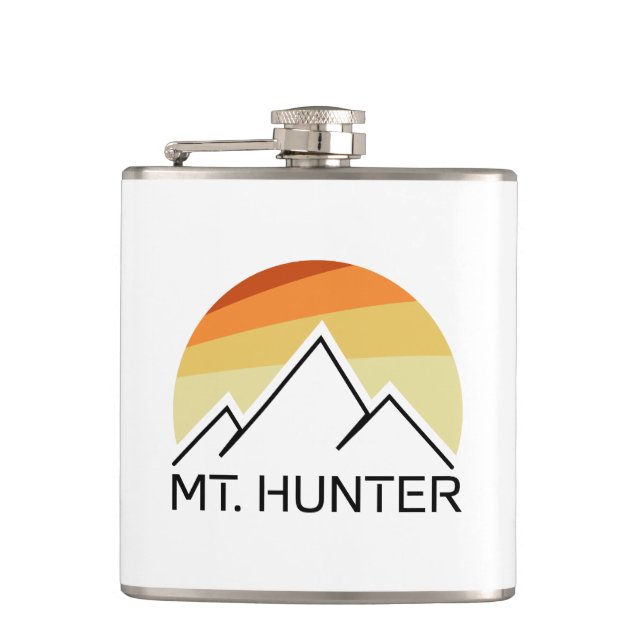 Mt. Hunter Alaska Retro Flask (Front)