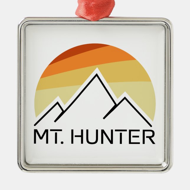Mt. Hunter Alaska Retro Metal Ornament (Front)