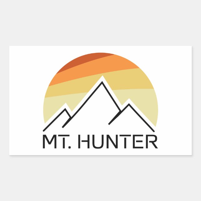 Mt. Hunter Alaska Retro Rectangular Sticker (Front)
