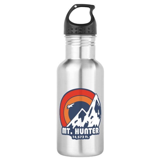 Mt. Hunter Alaska Sun Eagle Stainless Steel Water Bottle (Front)