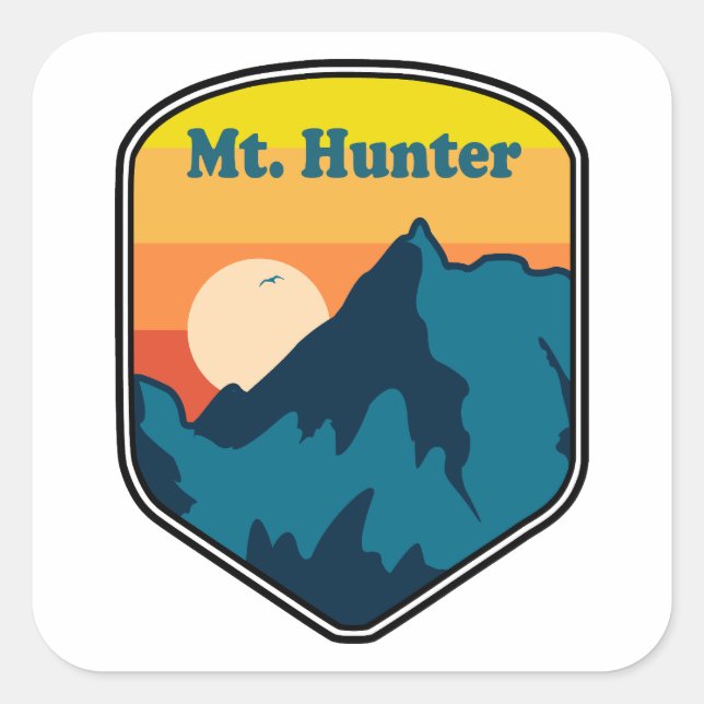 Mt. Hunter Alaska Sunrise Square Sticker (Front)