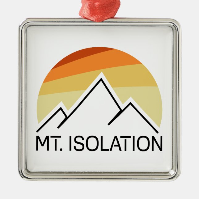 Mt. Isolation New Hampshire Retro Metal Ornament (Front)