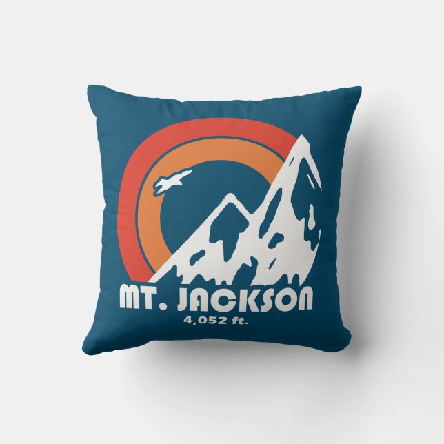 Mt. Jackson New Hampshire Sun Eagle Throw Pillow (Back)