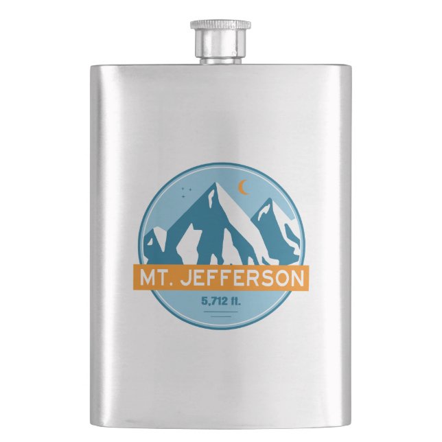 Mt. Jefferson New Hampshire Stars Moon Flask (Front)