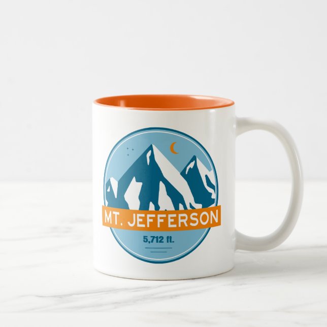 Mt. Jefferson New Hampshire Stars Moon Two-Tone Coffee Mug (Right)