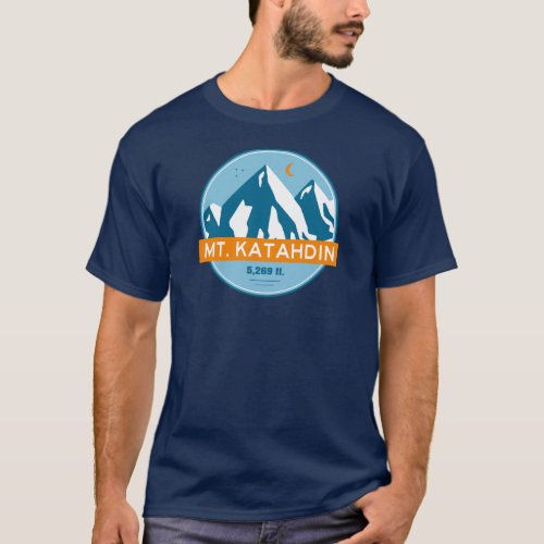 Mt Katahdin Maine Stars Moon T_Shirt