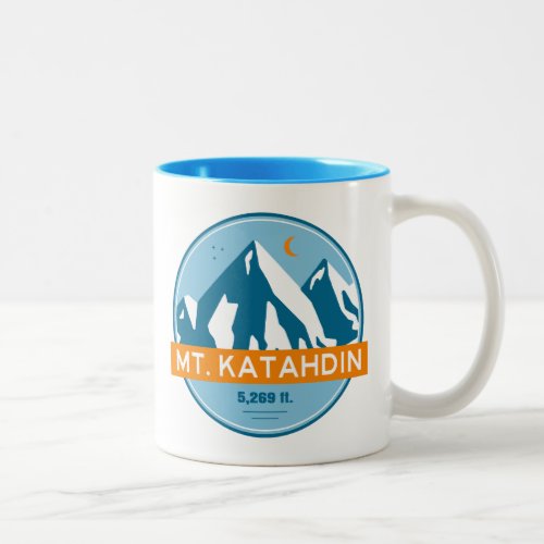 Mt Katahdin Maine Stars Moon Two_Tone Coffee Mug