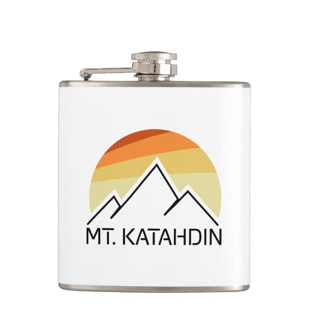 Mt. Katahdin Retro Flask (Front)