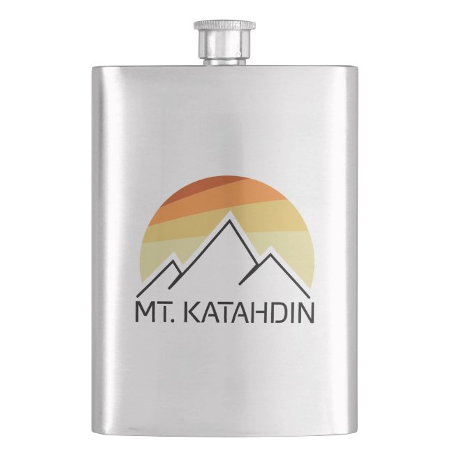 Mt. Katahdin Retro Flask (Front)