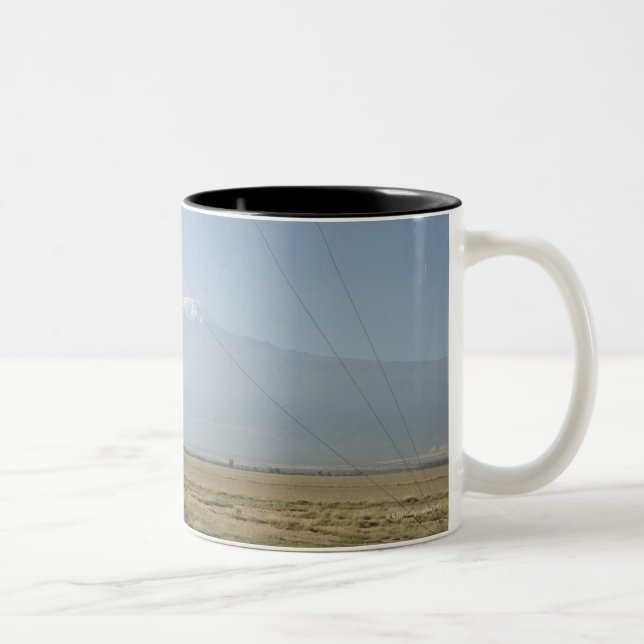 Mt. Kilimanjaro in background. Two-Tone Coffee Mug (Right)