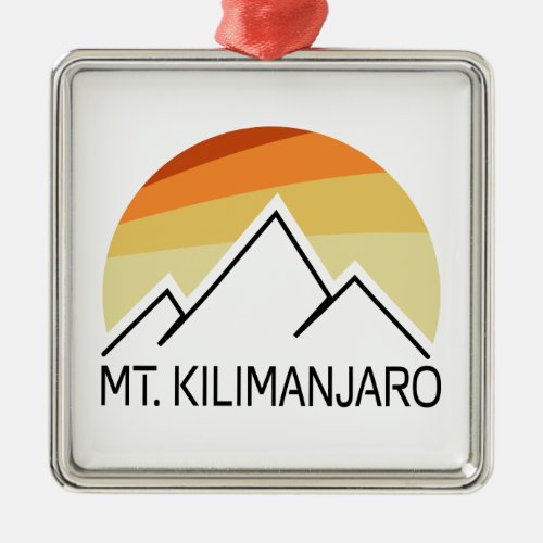 Mt Kilimanjaro Retro Metal Ornament