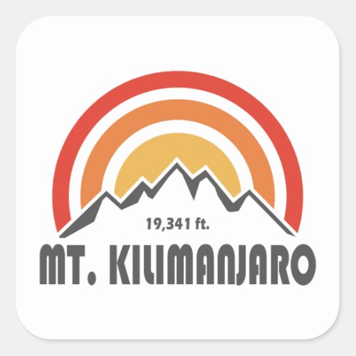 Mt Kilimanjaro Square Sticker