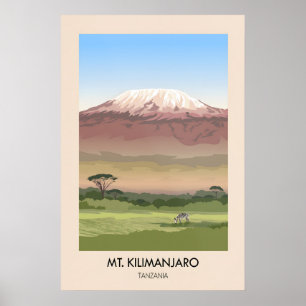 Mt Kilimanjaro Tanzania Travel Poster