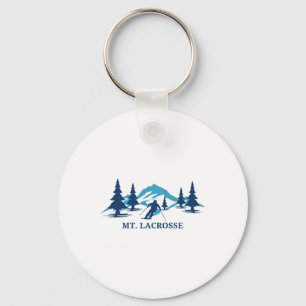 Mt. Lacrosse Wisconsin Ski Resort Skiing Skier Keychain