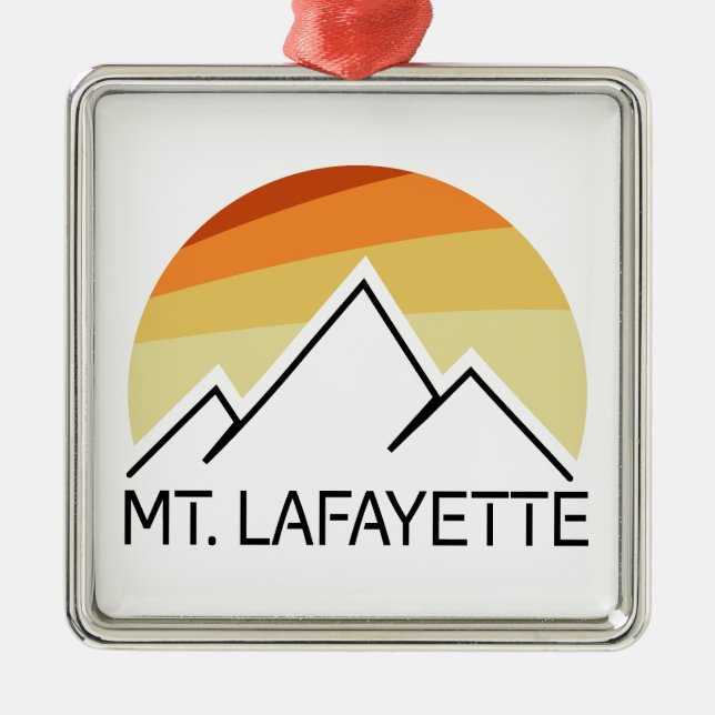 Mt. Lafayette New Hampshire Retro Metal Ornament (Front)