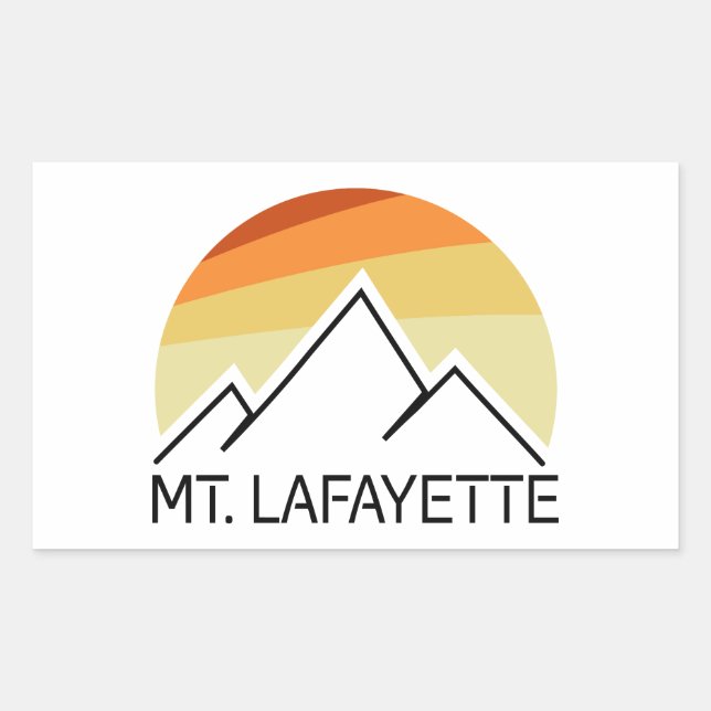 Mt. Lafayette New Hampshire Retro Rectangular Sticker (Front)