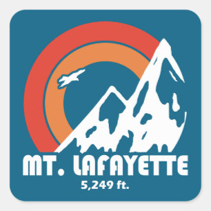 Mt. Lafayette New Hampshire Sun Eagle Square Sticker