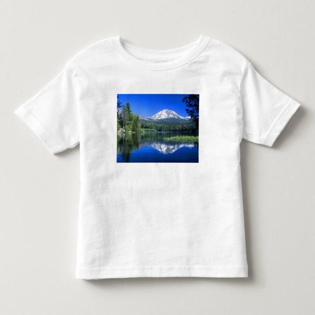 Mt. Lassen rises above Manzanita Lake Toddler T-shirt (Front)