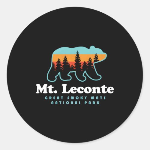 Mt Leconte Great Smoky Mountains Bear Classic Round Sticker